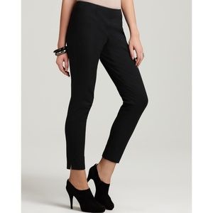 Theory Belisa Mandatory Bi Stretch Cropped Pants With Side Zip Size US 0 Black